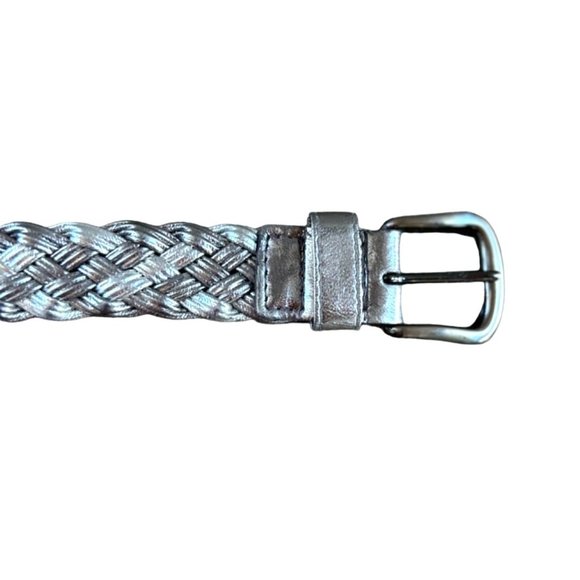 Omega Silver Metallic Braided Belt Size Large - Picture 3 of 7